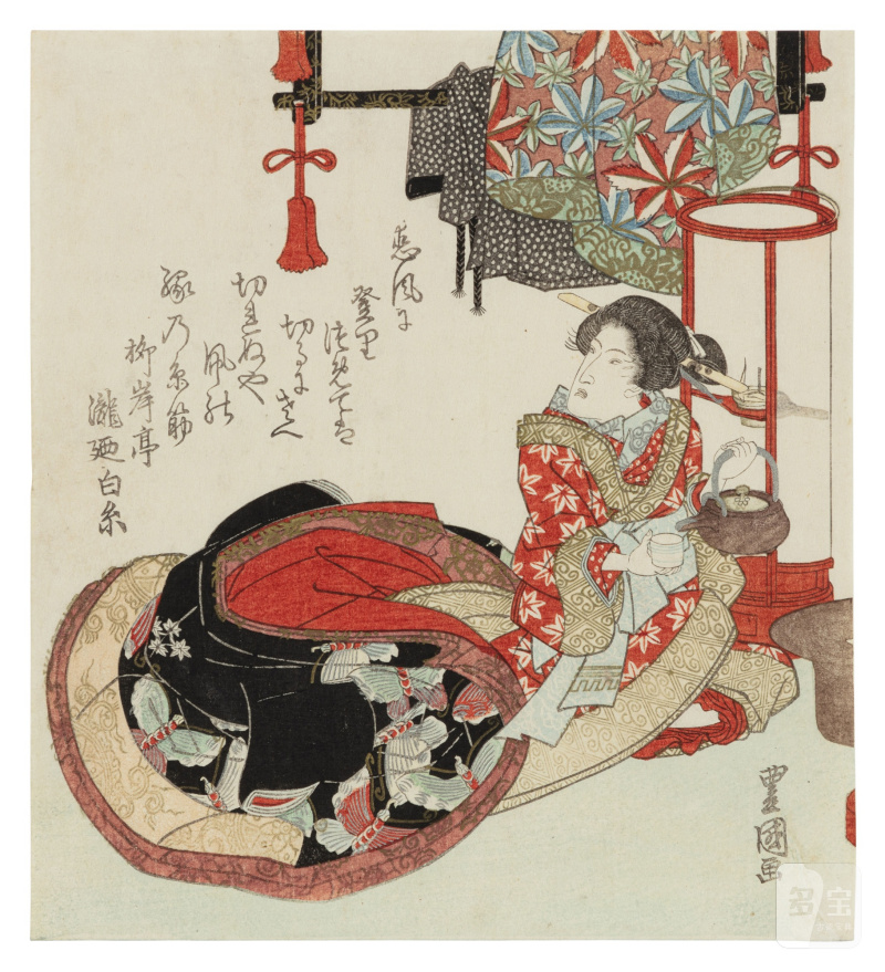 Utagawa Toyokuni II (Toyoshige, 1777-1835) | The actor Ichikawa Danjuro VII and Iwai Kumesaburo II in a pleasure quarters scene | Edo period, 19th century - 图2